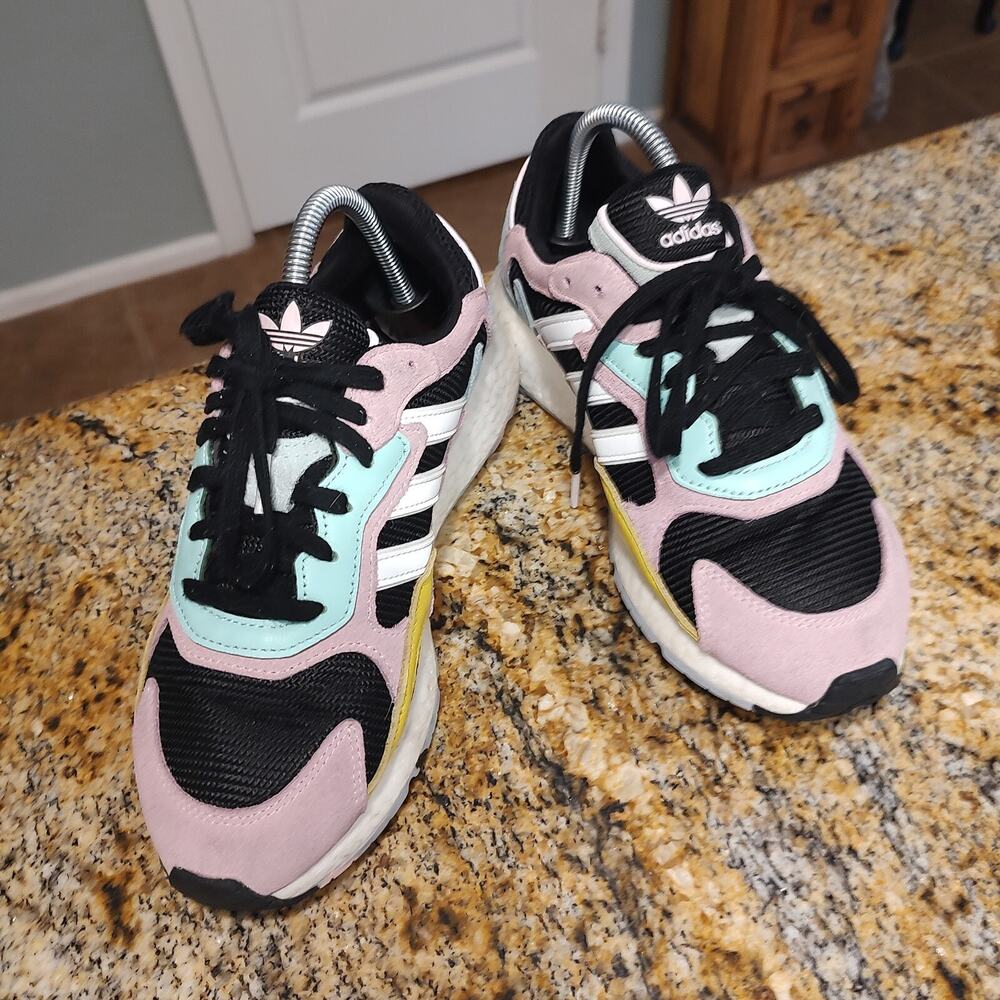 Adidas Tresc Run Boost Running Shoes Black Pink White Women's Sz 7.5 EF7643